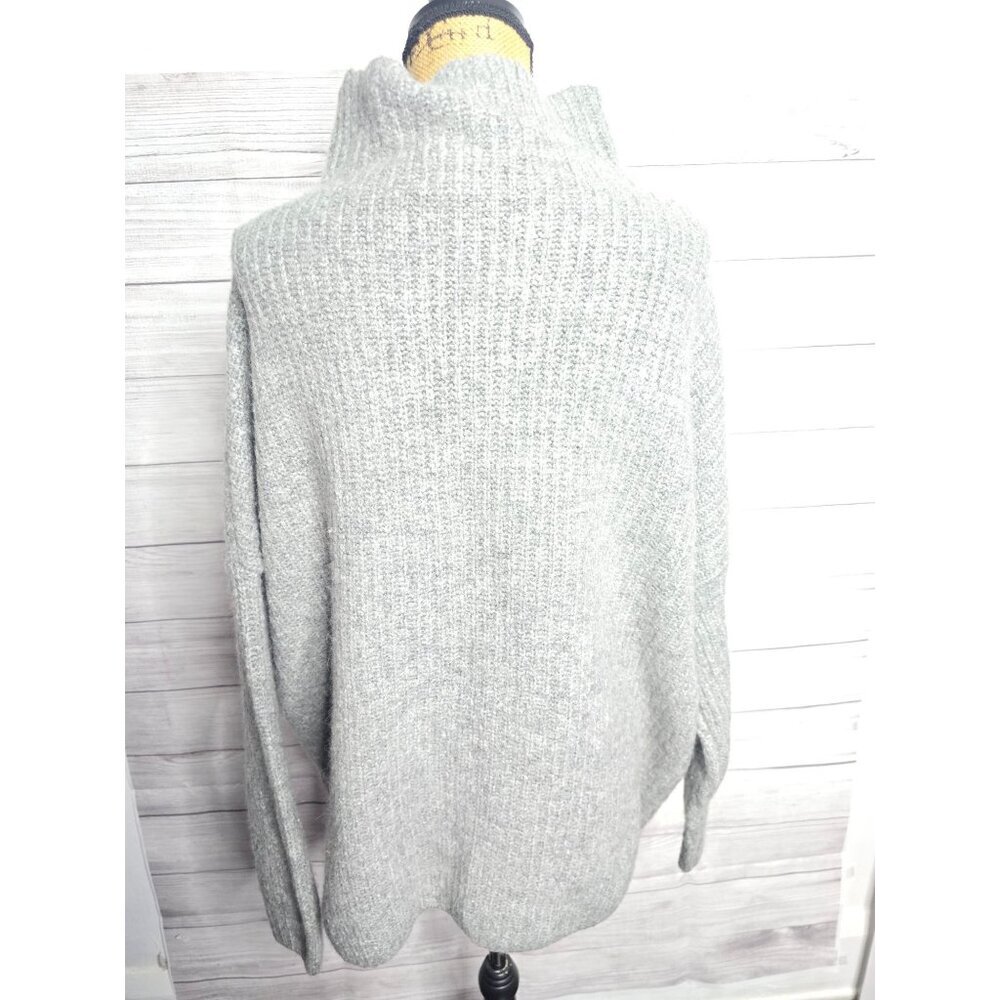 L.O.G.G. H&M Grey Knit Oversized High Neck Sweater Wool Alpaca Large - Picture 2 of 7